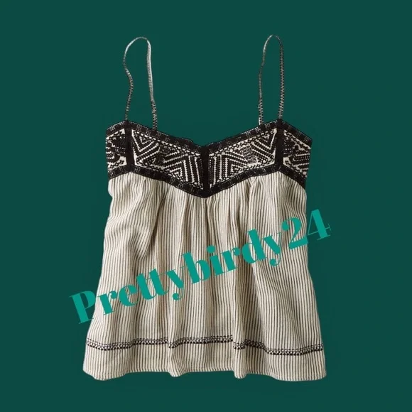 American Eagle Outfitters | Tops | Aeo Black Embroidered